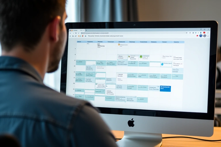 Uomo che consulta un calendario online per la prenotazione di appuntamenti