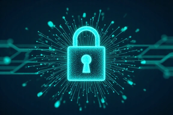 Illustrazione di un lucchetto e dati digitali, simbolo della protezione della privacy