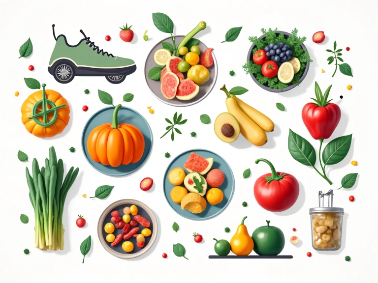 Variegata offerta di servizi nutrizionali, con icone che rappresentano diverse aree come perdita di peso, sport, patologie e piani personalizzati